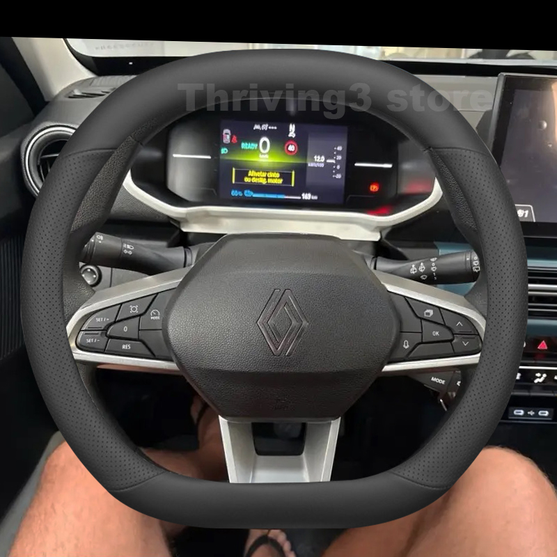 Tech Accessories Renault - Leather Car Steering Wheel Cover For