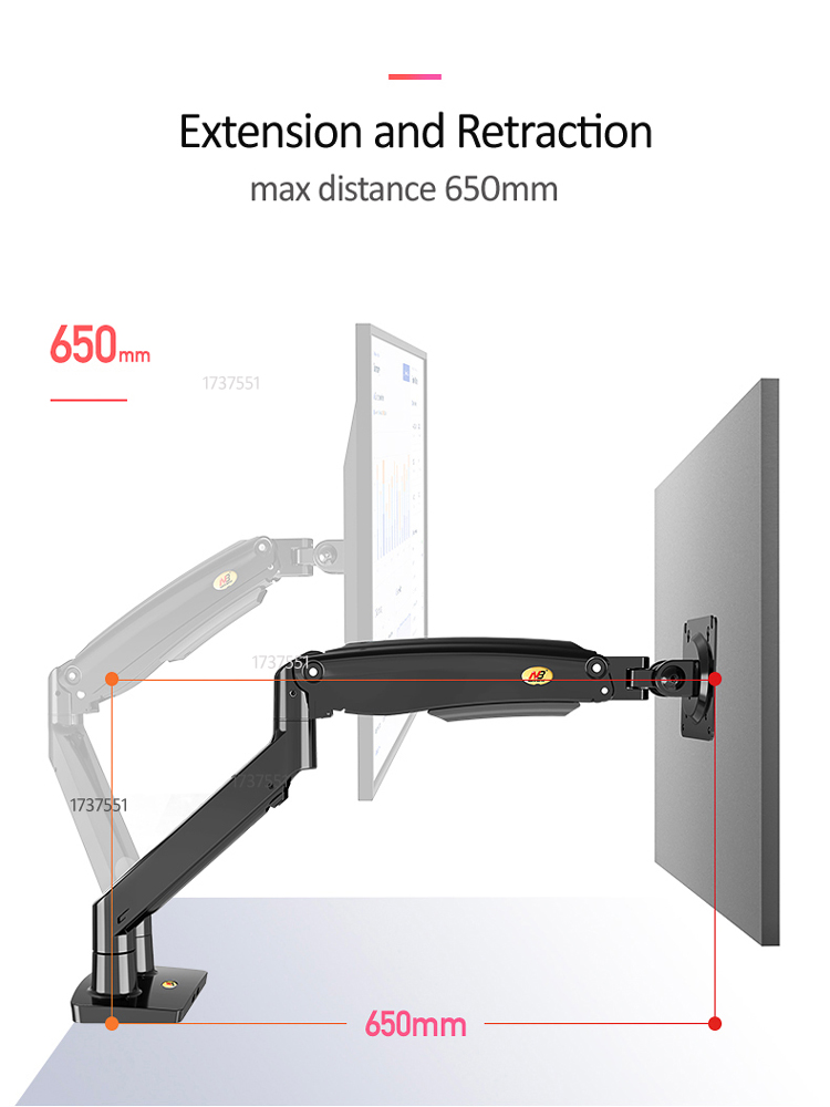NB F195A Aluminum Gas Spring A - đánh giá và giá Monitor Arm Single