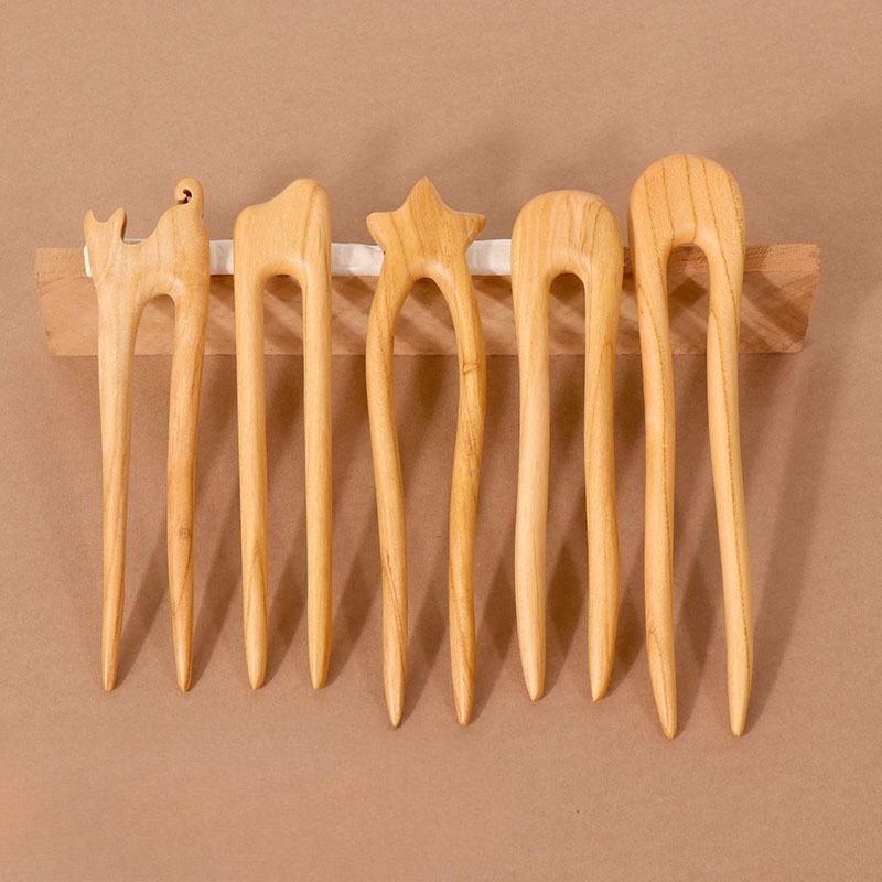 Peach Wood U-shaped Hairpin An - đánh giá và giá Tech Accessories For Women